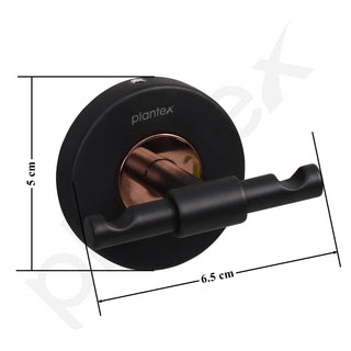 Plantex Brass with 304 Grade Stainless Steel Robe Hook/Cloth-Towel Hanger/Door Hanger-Hook Bathroom Accessories - RDAB (Black)