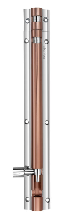 Plantex Heavy Duty 8-inch Joint-Less Tower Bolt for Wooden and PVC Doors for Home Main Door/Bathroom/Windows/Wardrobe - Pack of 1 (703, Rose Gold and Chrome)