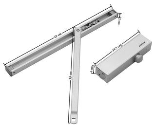 Plantex Automatic Aluminium Soft Door Closer with Double Speed for Heavy Door/Hydraulic Pelmet Arm Door Closer for Hotel-Home-Office (ISO 9001 Certified) (Capacity 120 Kg, Silver)