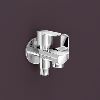 Plantex Two Way Tap/2 in 1 Bib Cock Water Tap/Wash Basin Tap for Home with Wall Flange & Teflon Tape/Bathroom Accessories-(CRM-1285-Chrome)