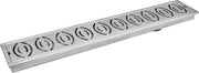 Plantex Drain Cover/304 Grade Stainless Steel Long Shower Drain/Drainage Cover/Bathroom Drain Cover (10 x 45 cm - Matt) (D418-Lotus)