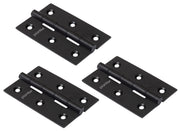 Plantex Door Hinges 3 inch x 16 Gauge/1.5 mm Thickness Home/Office/Hotel/Hinges for Main Door/Soft Close Movement Door Hinge/Kabza - Pack of 3 (Black)