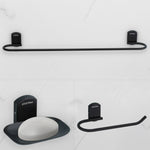 Plantex Parv 304 Grade Stainless Steel Towel Rod for Bathroom/Soap Holder/Napkin Ring/Bathroom Accessories - 3 Pcs Combo (Black)