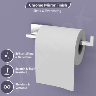 Plantex 304 Grade Stainless Steel Toilet Paper Roll Holder for Bathroom/Tissue Paper Holder Stand for Washroom/Bathroom Accessories - Benz (Chrome)