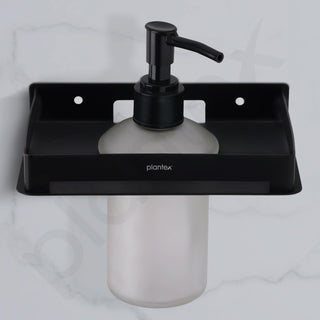 Plantex Liquid Soap Dispenser for Bathroom/Stainless Steel Shampoo Dispenser/Handwash Dispenser for Bathroom/Bathroom Accessories - Pack of 1 (Black)
