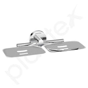 Plantex Smero Pure Brass Dual Soap Holder for Bathroom and Kitchen/Soap Stand/Soap Case/Soap Dish/Bathroom Accessories - Circle(Chorme)