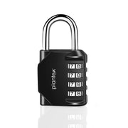 Plantex 4-Digit Code Combination Door Locks/Number Lock/Portable Luggage Lock/Travel Lock for Briefcase/Laptop Bags - Pack of 1 (Black)