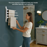 Plantex Aluminium 4-Arm Bathroom Swing Hanger Towel Rack/Holder for Bathroom/Towel Stand/Bathroom Accessories(Silver)