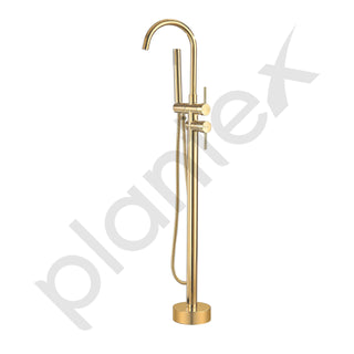 Plantex Pure Brass Bath Tub Filler Tap/Free Standing Bathtub Faucet/Basin Taps with Hand Shower for Bathroom/Bath Tub Tap for Bathroom - (8981, Gold)