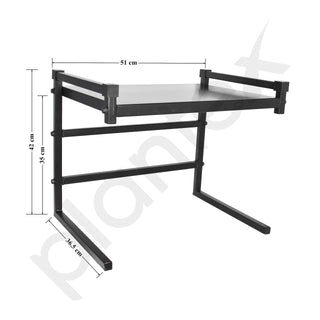 Plantex Metal Microwave Stand for Kitchen Platform/Oven Stand/Counter Top OTG Organizer/Space Saving/Kitchen Storage Rack/Tiered Shelf (Black)