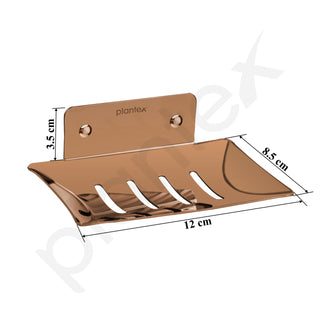 Plantex Stainless Steel Soap Holder for Bathroom/Wall Mounted Soap holder/Soap Dish/Bathroom Accessories (Rose Gold)