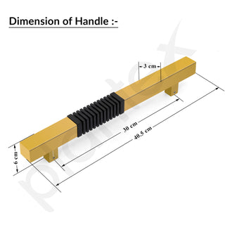 Plantex Door Handle/Stainless Steel Handle for Main Door/12 Inch Pull-Push Handle for Home/Office/Hotel - Pack of 1 (Gold and Black) - 3 Years Warranty