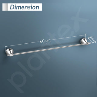 Plantex 304 Grade Stainless Steel Bathroom Single Towel Rod/Towel Stand/Towel Hanger/Bathroom Accessories, Niko (24-inch Chrome)
