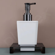 Plantex Shampoo Dispenser/Stainless Steel and ABS Soap Dispenser for Bathroom/Hand Wash Dispenser/Bathroom Accessories - Table Top (Black & ABS)
