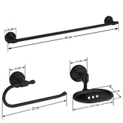 Plantex 304 Grade Stainless Steel Towel Hanger/Napkin Ring for Wash Basin/Soap Holder/Bathroom Accessories, Set of 3 (Black) Niko