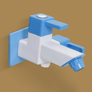 Plantex ABS Plastic ES-117 Single Lever 2 in 1 tap for Kitchen with Plastic Flange for Bathroom Wash Basins (Blue & White)