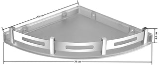 Plantex Bathroom Corner Shelf for Wall Plastic/Unbreakable Corner Stand for Bathroom with Stainless Steel Railings/Bathroom Accessories (9x9 inches, Transparent)