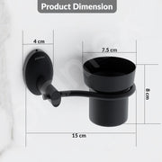Plantex 304 Grade Stainless Steel Tumbler Holder/Tooth Brush Holder for/Bathroom Accessories - Oreva (Black)