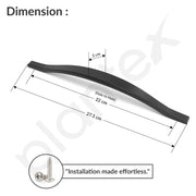 Plantex Cabinet Handle/224mm Handle for Wardrobe/Kitchen Handle/Pull-Push Handle for Home/Office - Pack of 2 (Black)