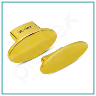Plantex Knobs for Drawer/Small Drawer Knobs/Knobs for Cabinets/Pull-Push Knobs for Kitchen/Bedroom Drawer - Pack of 2 (Oval, Gold)