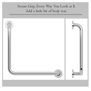 Plantex L-Shape Toilet Support for Elderly People/Wall-Mounted Safety Handle Made of Stainless Steel - Pack of 2 (Chrome)