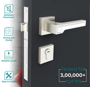 Plantex Main Door Lock for Home/Mortise Lock for Door with 3 Years of Warranty - Robust Door Lock for Home with Brass Lock Body & Cylinder (7052 - Chrome & Matt)