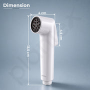 Plantex Self Cleaning Health Faucet for Toilet/ABS Plastic Jet Spray for Bathroom/Hand Gun/ Without Hose Pipe - Pack of 1 (White)