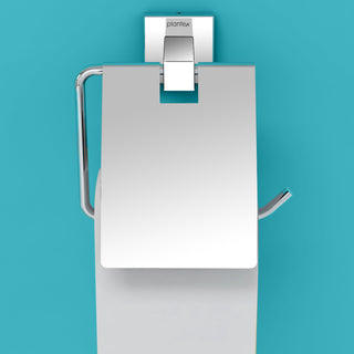 Plantex Aqua Heavy-Duty Stainless Steel Toilet Paper Roll Holder/Toilet Paper Holder in Bathroom/Kitchen/Bathroom Accessories (Chrome) - Pack of 1