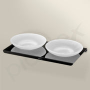 Plantex Stainless Steel Double Soap Holder for Bathroom/Soap Stand/Wall Mounted Soap Holder/Bathroom Accessories - (Black-Chrome)