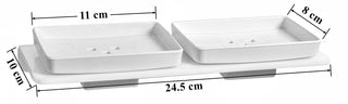 Plantex 5mm Acrylic Double Soap Dish/Soap Holder/Soap Stands for Bathroom & Kitchen/Bathroom Accessories - Wall Mount (White)