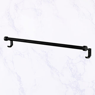 Plantex Aluminium Single Towel Rod for Bathroom/Towel Hanger/Towel Rod with Hooks/Bathroom Accessories (24-inch) Black