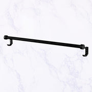 Plantex Aluminium Single Towel Rod for Bathroom/Towel Hanger /Towel rod with Hooks/Bathroom Accessories (24-inch) Black