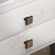 Plantex Knobs for Drawer | Square Drawer Knobs | Knobs for Cabinets | Pull-Push Knobs for Kitchen | Bedroom Drawer - Pack of 4 (Black & Wood)