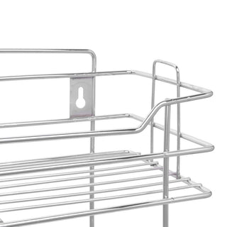 Plantex Heavy Duty Stainless Steel 3-Tier Kitchen Rack for Kitchen|Multipurpose Storage Stand|Spice rack for Kitchen|Storage Shelf (Chrome)