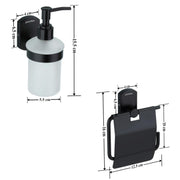 Plantex Parv 304 Grade Stainless Steel Toilet Paper Holder/Liquid Soap Dispenser/Bathroom Accessories - Black