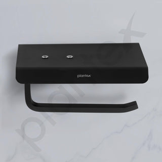 Plantex Toilet Paper Holder for Bathroom/Stainless Steel Tissue Paper Roll Holder/Bathroom Accessories - Pack of 1 (Black)