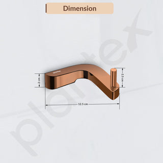 Plantex Smero Pure Brass Made Robe Hook for Bathroom/Cloth Hanger for Wall/Hooks for Clothes Hanging - Smart (PVD Rose Gold)