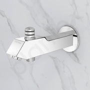 Plantex Pure Brass Bathtub Spout with Button Attachment for Hand Shower with Water Saving Aerator with Teflon Tape and Wall Flange/Spout with Button-(PRI-322-Chrome)