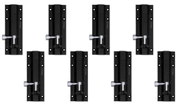 Plantex Stainless Steel 4-inch Tower Bolt/Tower Bolt for Home,Offices Doors and Windows/Tower Bolt for Main Door/Wardrobe Door Latch/Kundi/Chitakini/Door Latch for Windows (Black Finish, Pack of 8)