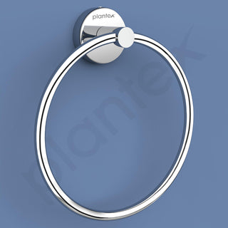 Plantex Stainless Steel Napkin Ring for Wash Basin/Towel Holder for Bathroom/Towel Hanger/Bathroom Accessories (Chrome/Round) - Pack of 3