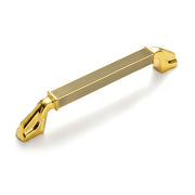 Plantex Aluminium Cabinet Handle/160mm Wardrobe Handle for Home/Cupboard Door Pull-Push Handles for Office - Pack of 1 (Brass Antique & Gold)
