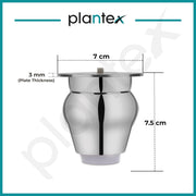 Plantex 3 Inch Sofa Legs for Bed Furniture/Sofa Legs for Table/Sofa Support Legs with Rubber Grip (Chrome Finish, 6 Pcs)