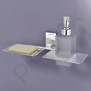 Plantex 304 Grade Stainless Steel 2in1 Soap Holder with Soap Dispenser/Soap Dish/Handwash Dispenser/Bathroom Accessories - Chrome