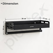 Plantex Aluminium Multipurpose Shelf with Towel Holder/Bathroom Shelf Rack/Bathroom Organizer/Bathroom Accessories - Pack of 1 (9515, Black)