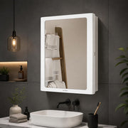 Plantex Acrylonitrile Butadiene Styrene Durable Bathroom Cabinet with Mirror/Premium Multipurpose Bathroom Mirror with Storage/Mirror with Shelf (14X18 Inch-White)
