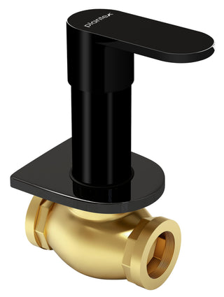 Plantex Pure Brass 25 mm Urinal Flush Valve with Teflon Tape & Wall Flange -7 Year Warranty (ORN-220-PVD Black)
