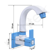 Plantex ABS Plastic ES-115 Single Lever Sink Cock 360 Degree Swivel Spout for Kitchen Faucet/Water Saving Aerator with Plastic Flange (Blue & White)