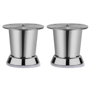 Plantex Heavy Duty Round 3 inch Spare Sofa Legs for Bed Furniture/Sofa Legs for Furniture Fitting/Table Legs/Sofa Leg Set of 2 pcs (Chrome)