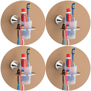 Plantex Platinum Stainless Steel 304 Grade Niko Tumbler Holder/Tooth Brush Holder/Bathroom Accessories(Chrome) - Pack of 4