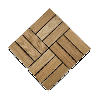 Plantex Ash Wood Interlocking Deck Tiles for Garden/Terrace/Patio/Outdoor and Indoor Flooring - Waterproof Flooring Tiles - Pack of 1 (Wood - 12x12 Inch)